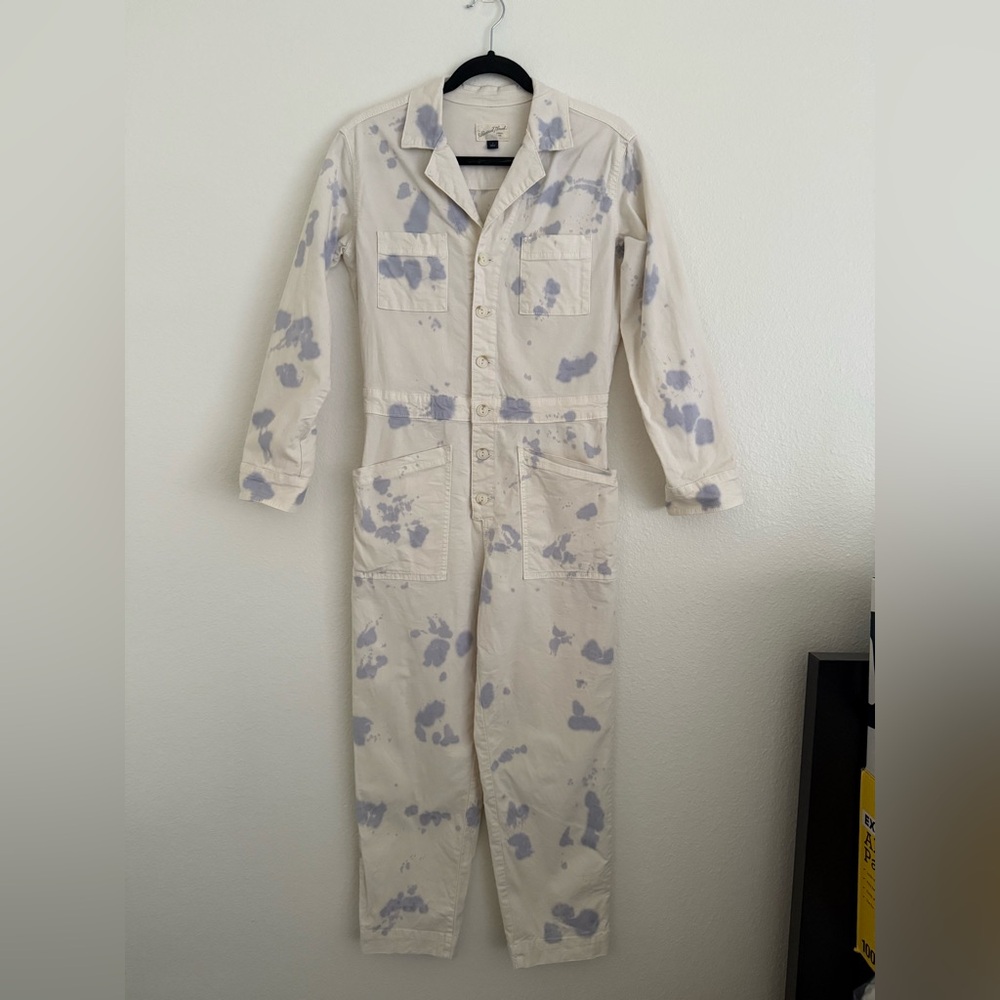 Universal Thread Women Long Sleeve Collared Boilersuit Cream / Blue